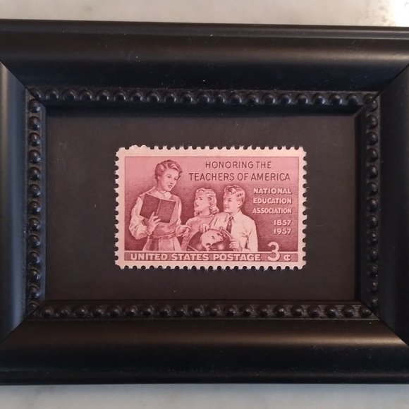 Framed Stamp Art -  Honoring the Teachers of America - Picture 1 of 2
